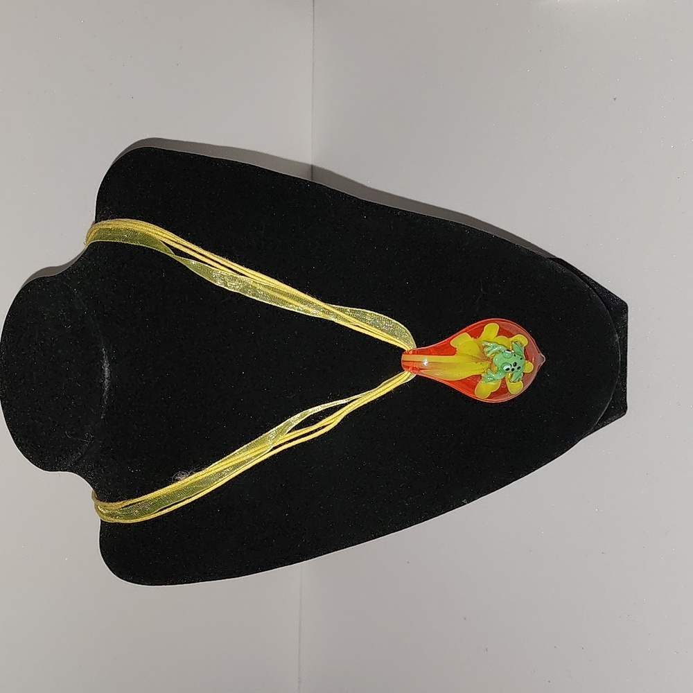 Glass frog necklace